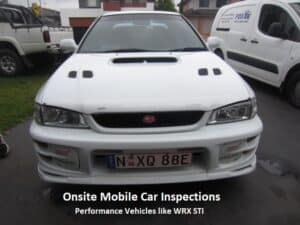 Subaru WRX STI car inspection by PDS Vehicle Inspections